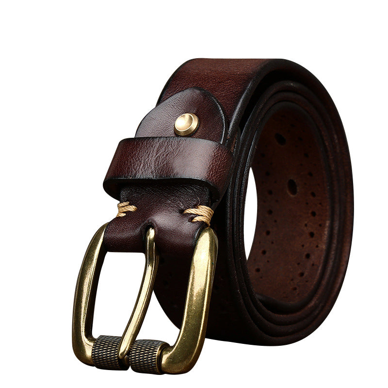 Ceinture d'épingle de première couche pour ceinture en cuir mengénien pour Jeans