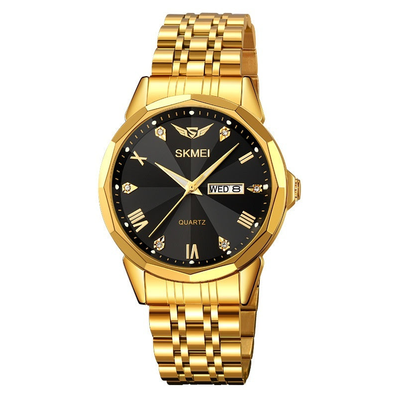 Business Bande en acier massif Calendrier Casual Waterproof Watch