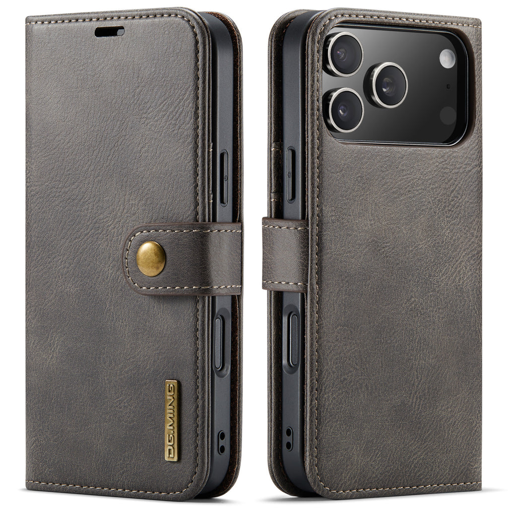 Flip-style carte fente Magnetic-clip Double usage en cuir synthétique cas de téléphone