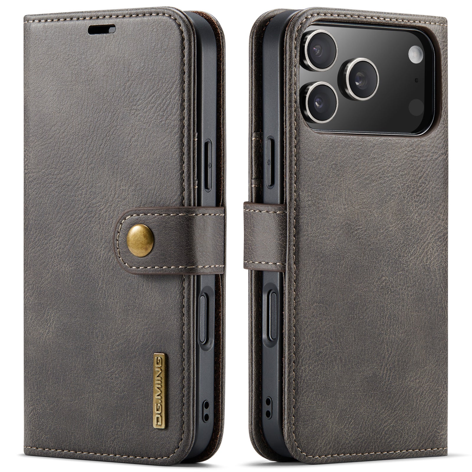 Flip-style carte fente Magnetic-clip Double usage en cuir synthétique cas de téléphone