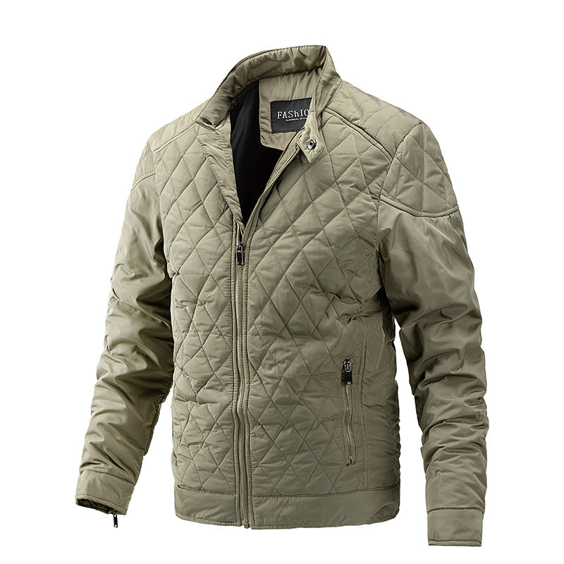 L'automne et l'hiver hommes légère veste en coton Casual en forme de diamant sur le collier