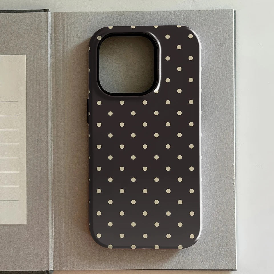 Luxury Brown et Red Polka-dot dossier téléphonique