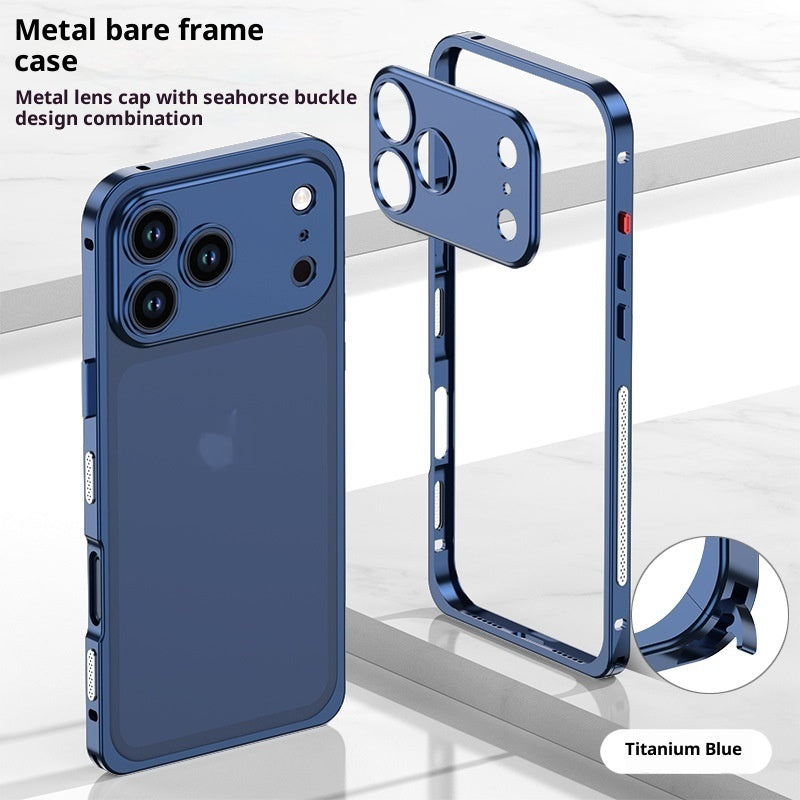 Convient pour 1716promax Seahorse Buckle Frame with Lens Phone Case 15 Metal