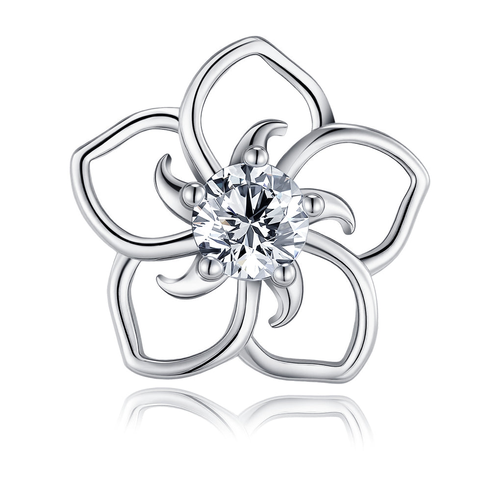 S925 Boucles d'oreilles Sterling Silver Abstract Flower Stud