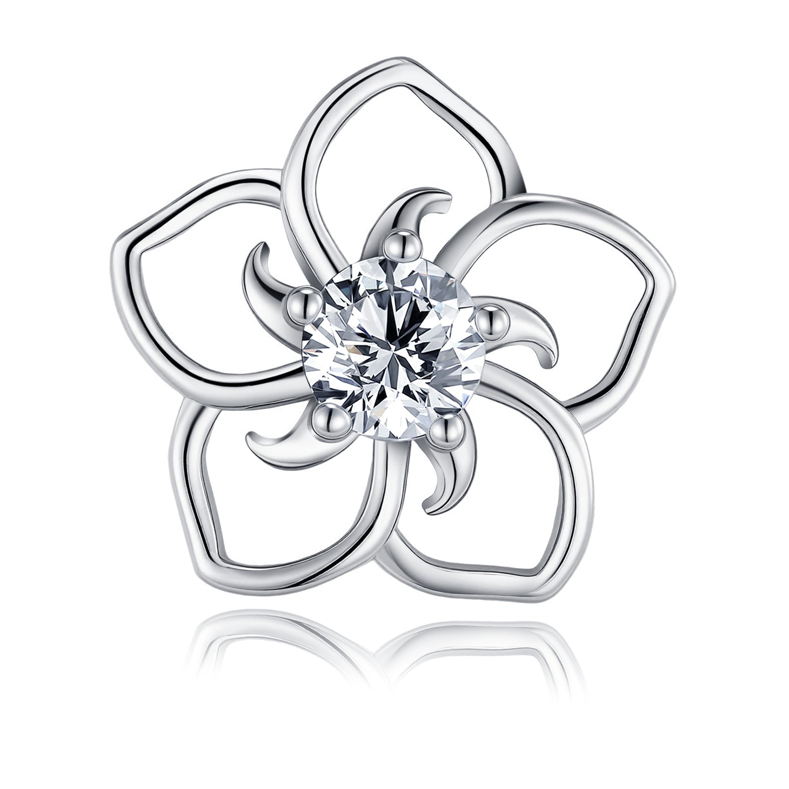 S925 Boucles d'oreilles Sterling Silver Abstract Flower Stud