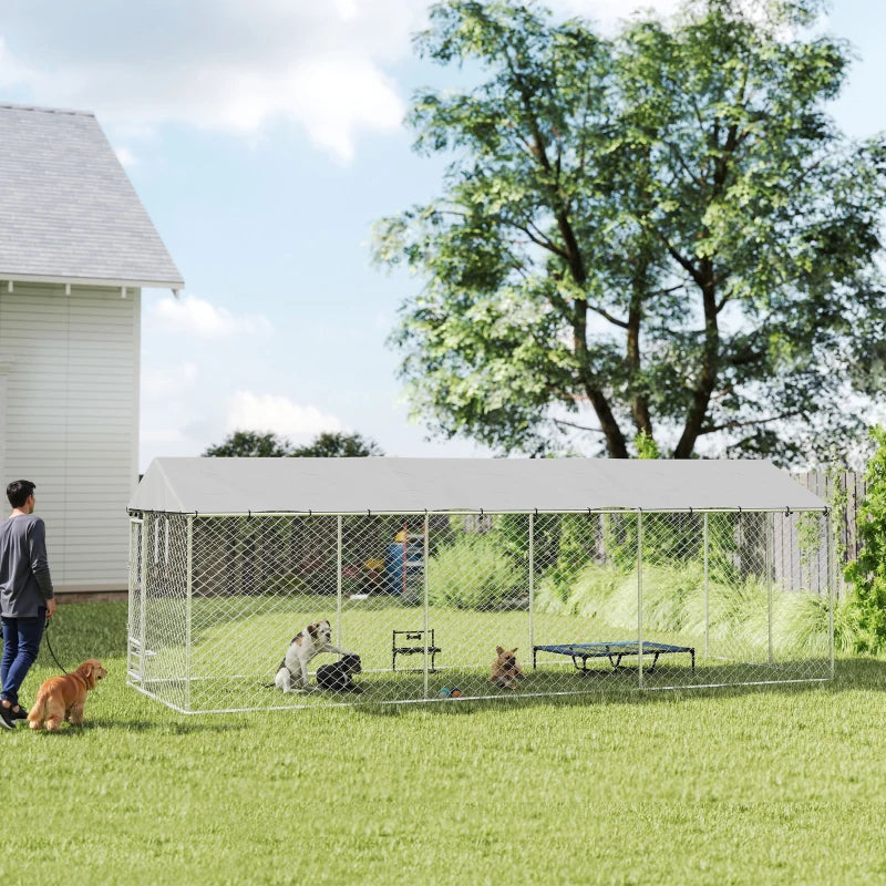 Dog Kennel Outdoor Dog Run Waterproof UV-Resist Cover Lockable Door Ajustable Bols 20 X
