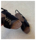 Femmes Retro Woven Cross Strap Plat ouvert Toe Sandales Casual
