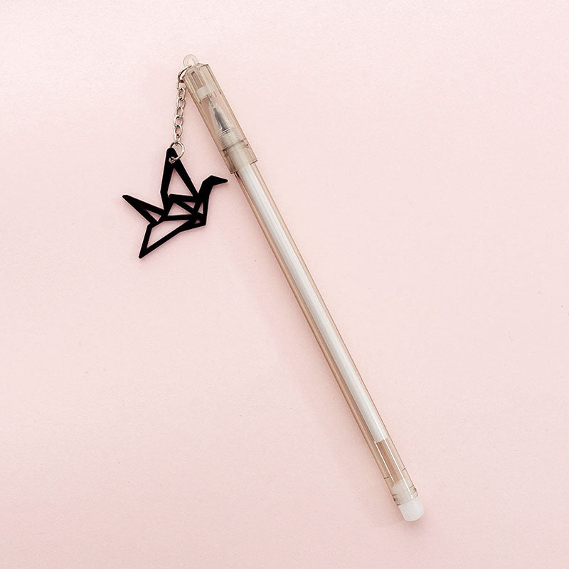 Stylo de gel pendentif de lapin grue en papier