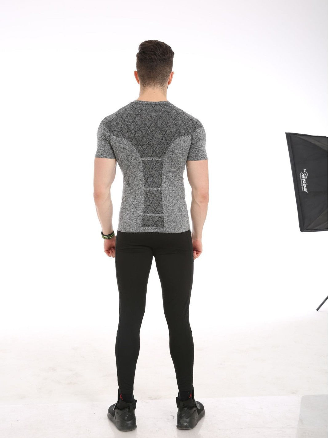 Fitness d'été musculation-renforçant Tight-Fitting Seamless Quick-Drying corps-Shaping Short-Sle