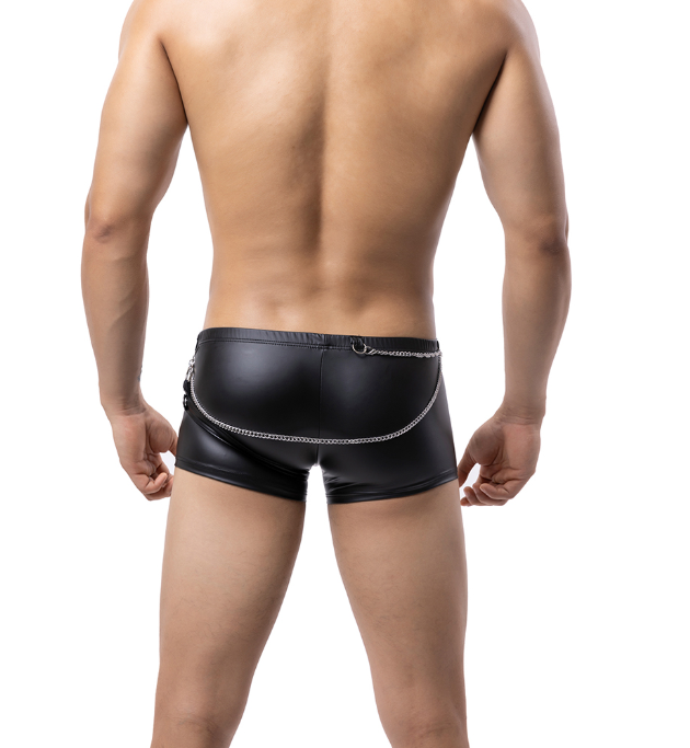 Sous-vêtements pour hommes en argent Tp R479g Impression bronzante Cuir Sexy Vanskoos Boxers Sous-vêtements