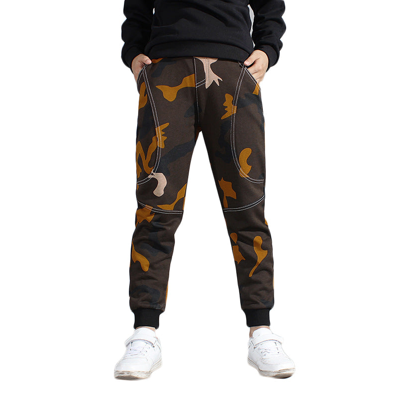 Printemps et automne Pantalons de sport occasionnels en coton pur pour enfants
