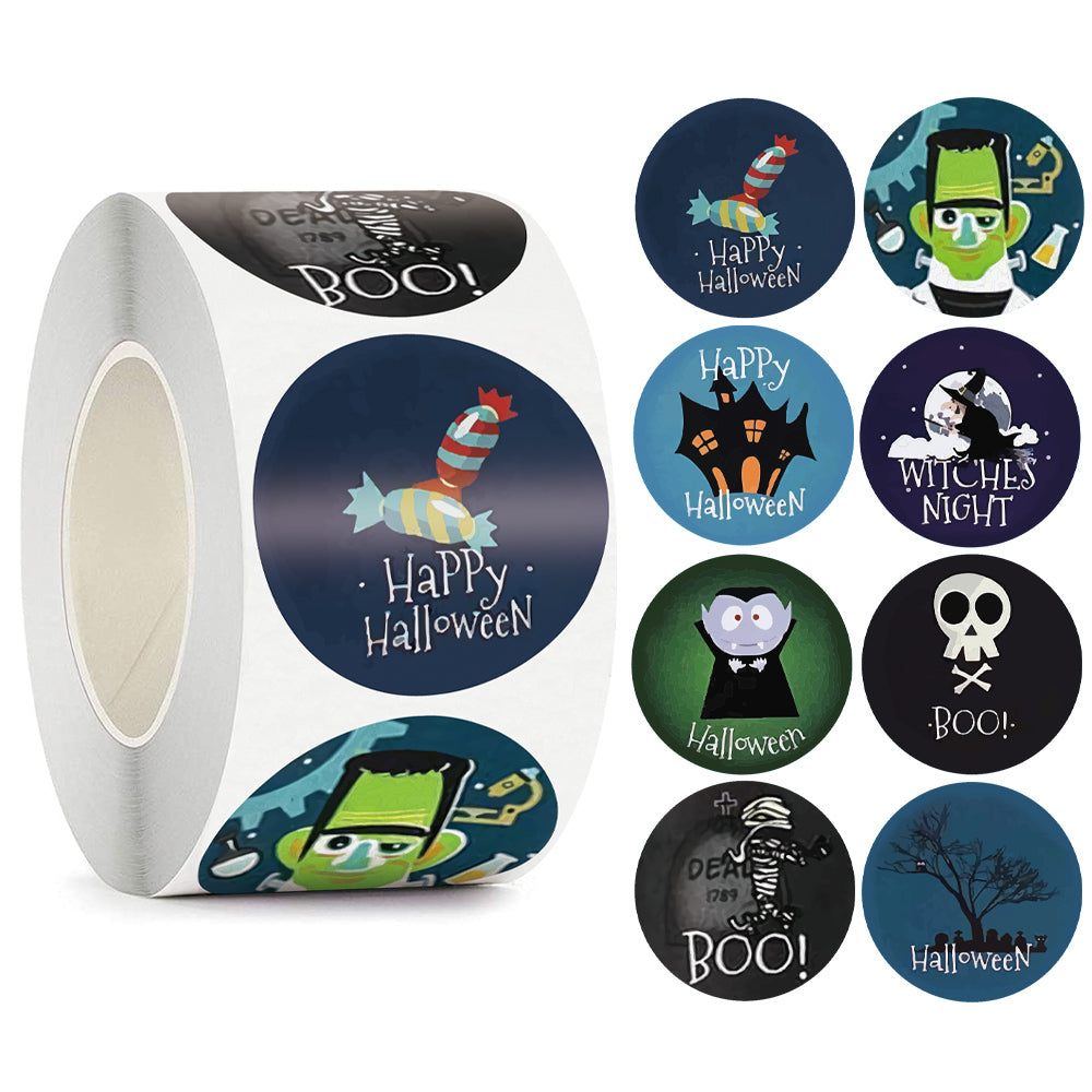 500 Rolls Joyeux Halloween Jouet pour enfants Animaux Merci Décoration Sticker Label