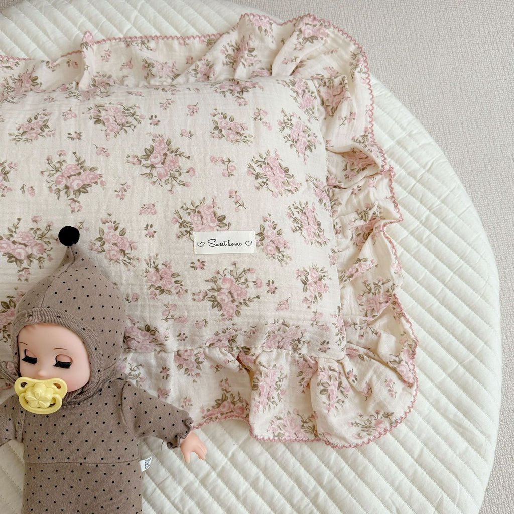 Coussin en coton floral de style coréen Gauze