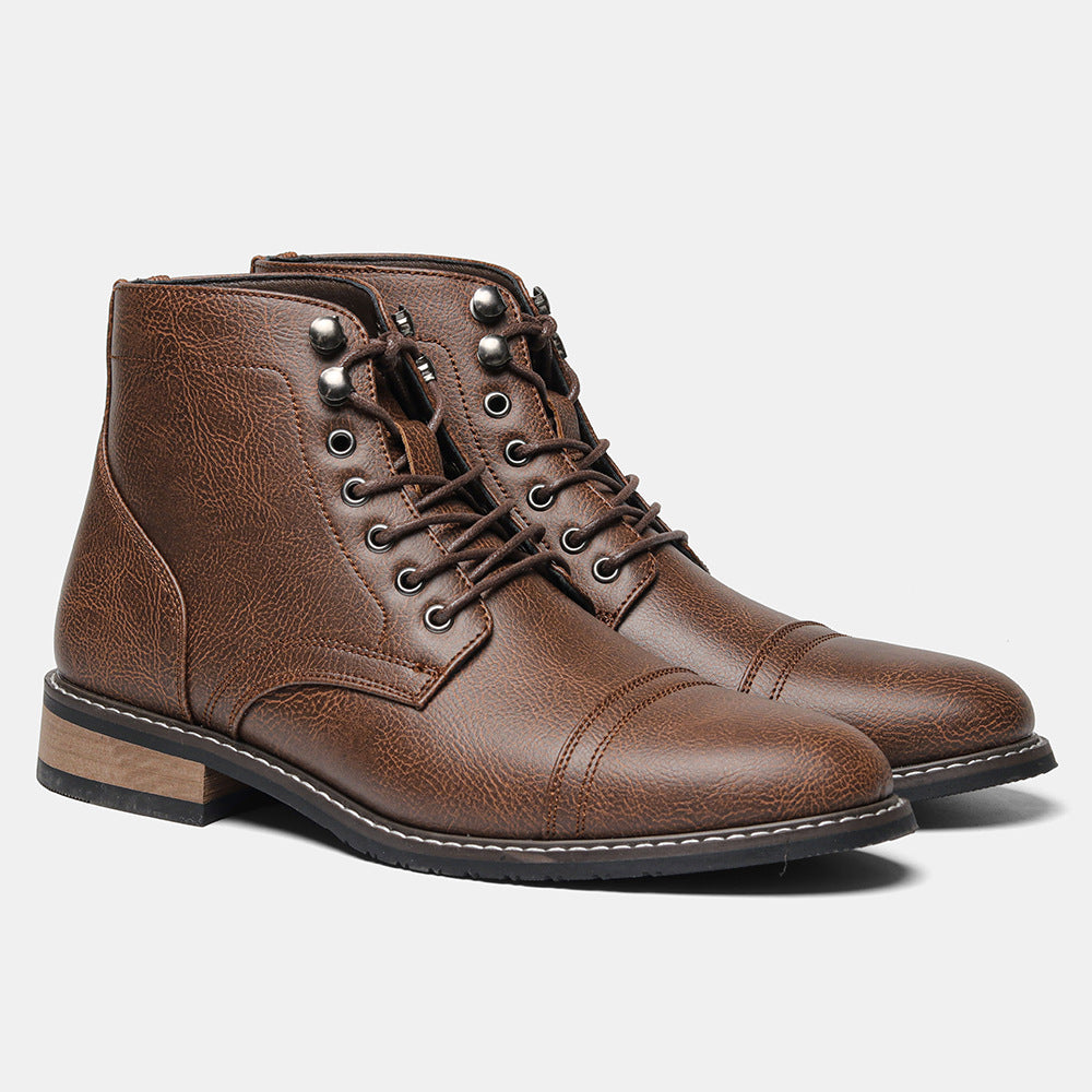 Bottes en cuir casual vintage homme