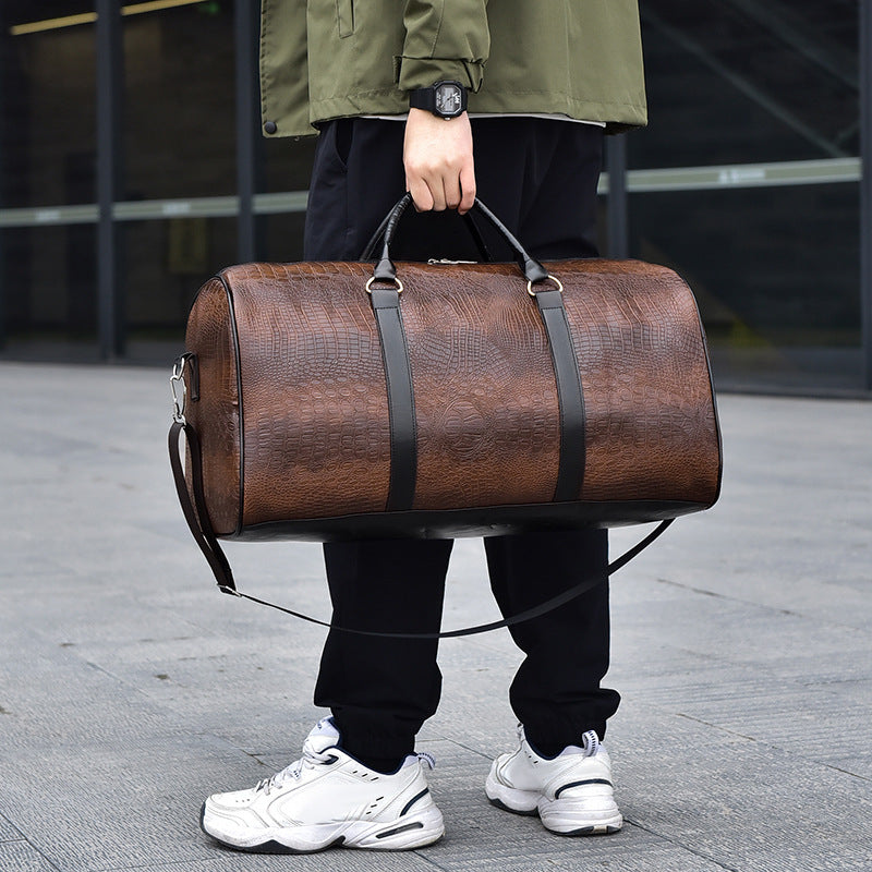 Mode homme Sports de plein air personnalisés Crocodile modèle sac de voyage