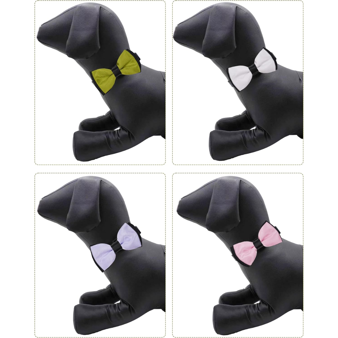 Nœud papillon pour chien, lot de 10 coloris assortis à glisser sur le collier