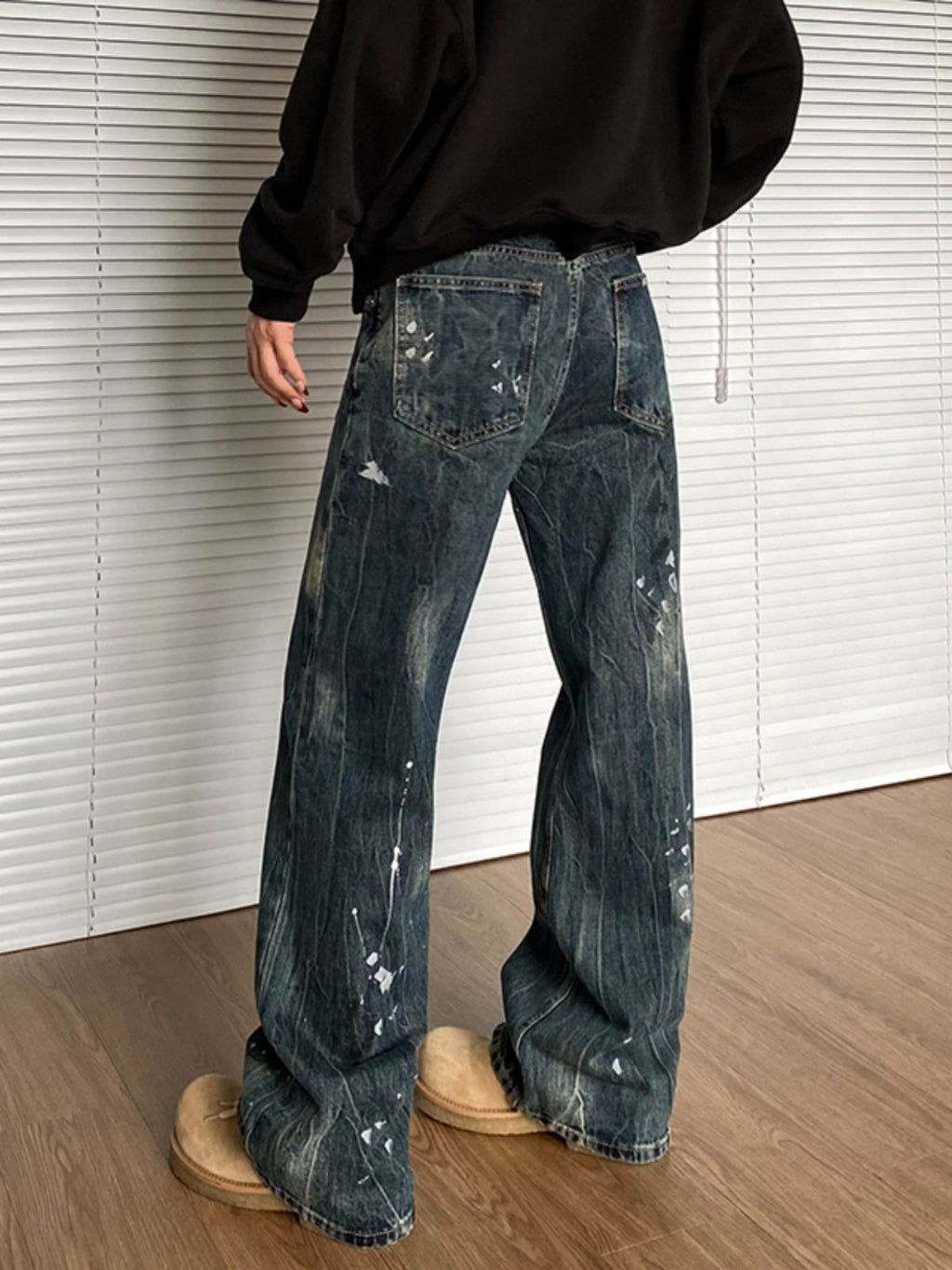 Jeans à jambes droites, style rétro masculin