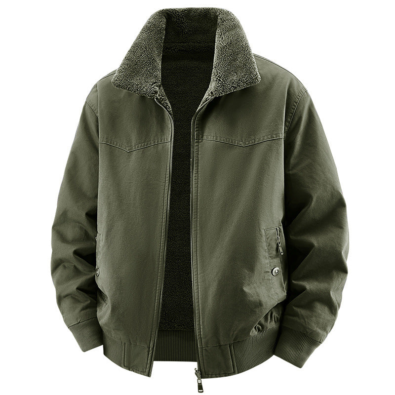 Veste chauffante à double face de style épais et souple pour hommes