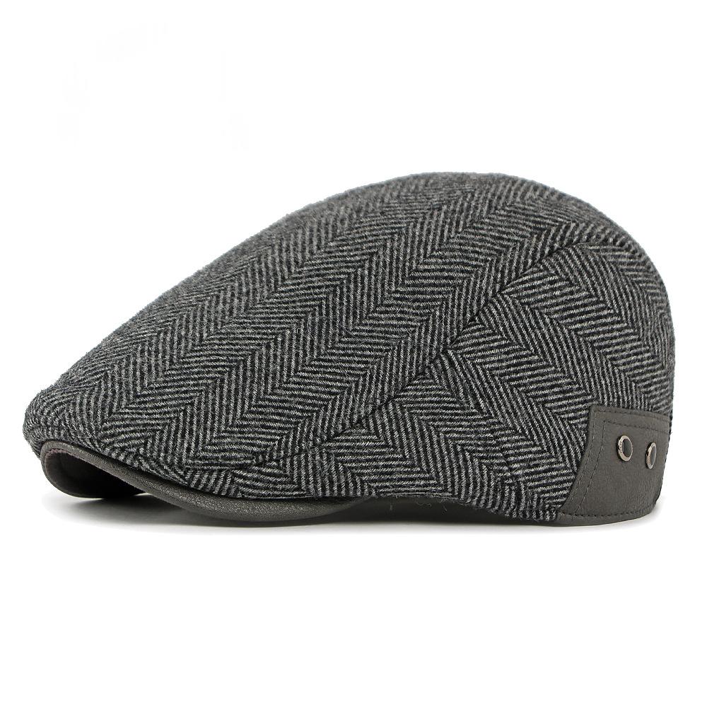 Ligné de velours d'hiver Protection de l'oreille chaude British-Style Vintage Beret