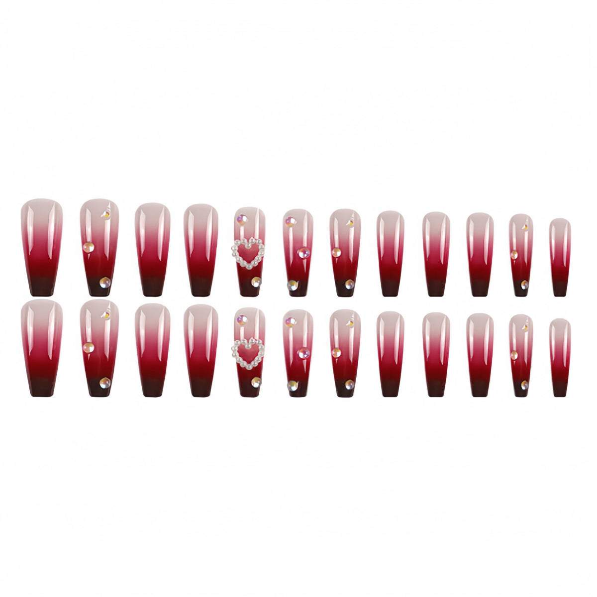 Perle coeur vin rouge Gradient porter faux ongles Conseil