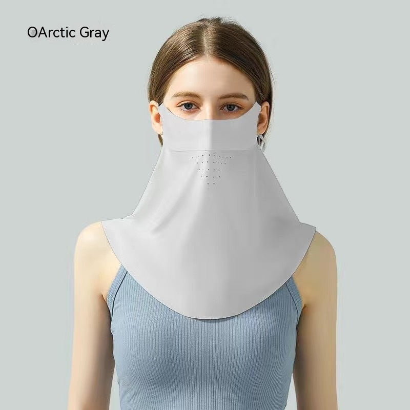 Facekini Masque plein visage écran solaire Respirant mince soie glacée