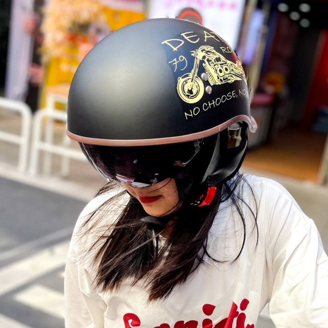 Électrique vélo rétro moto Rocker Tail Half Casque
