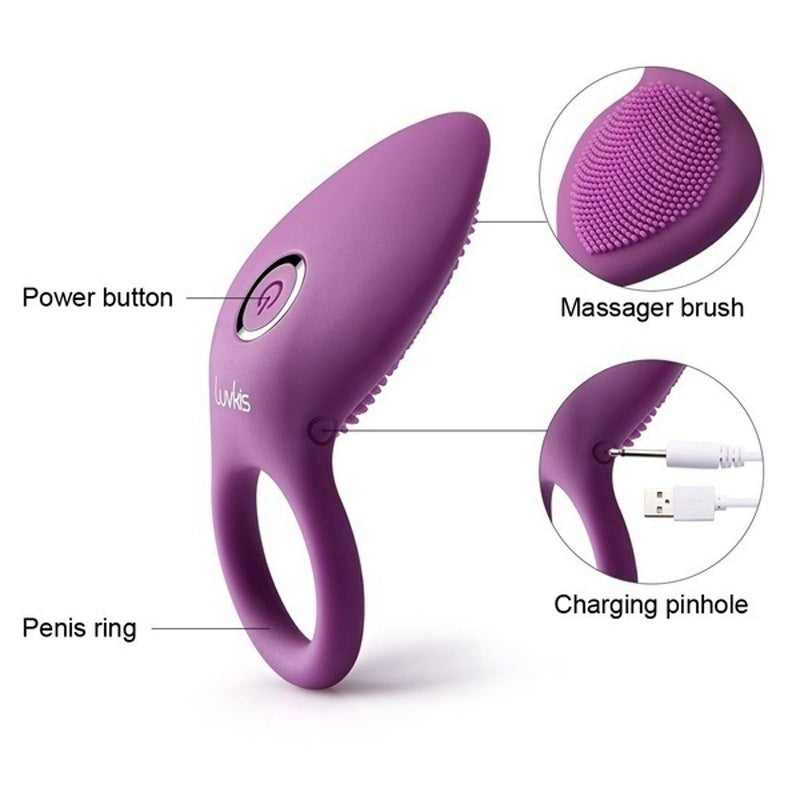 Bague de masseur en silicone avec vibration et design flexible