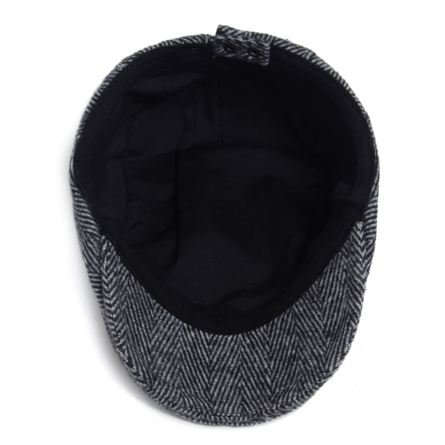 Beret Homme Anglais Vintage Newsboy Casual Herringbone Cap vers l'avant