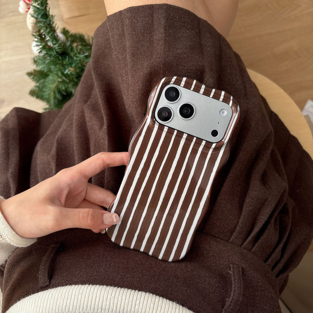 Cas téléphonique simple et artistique rayé