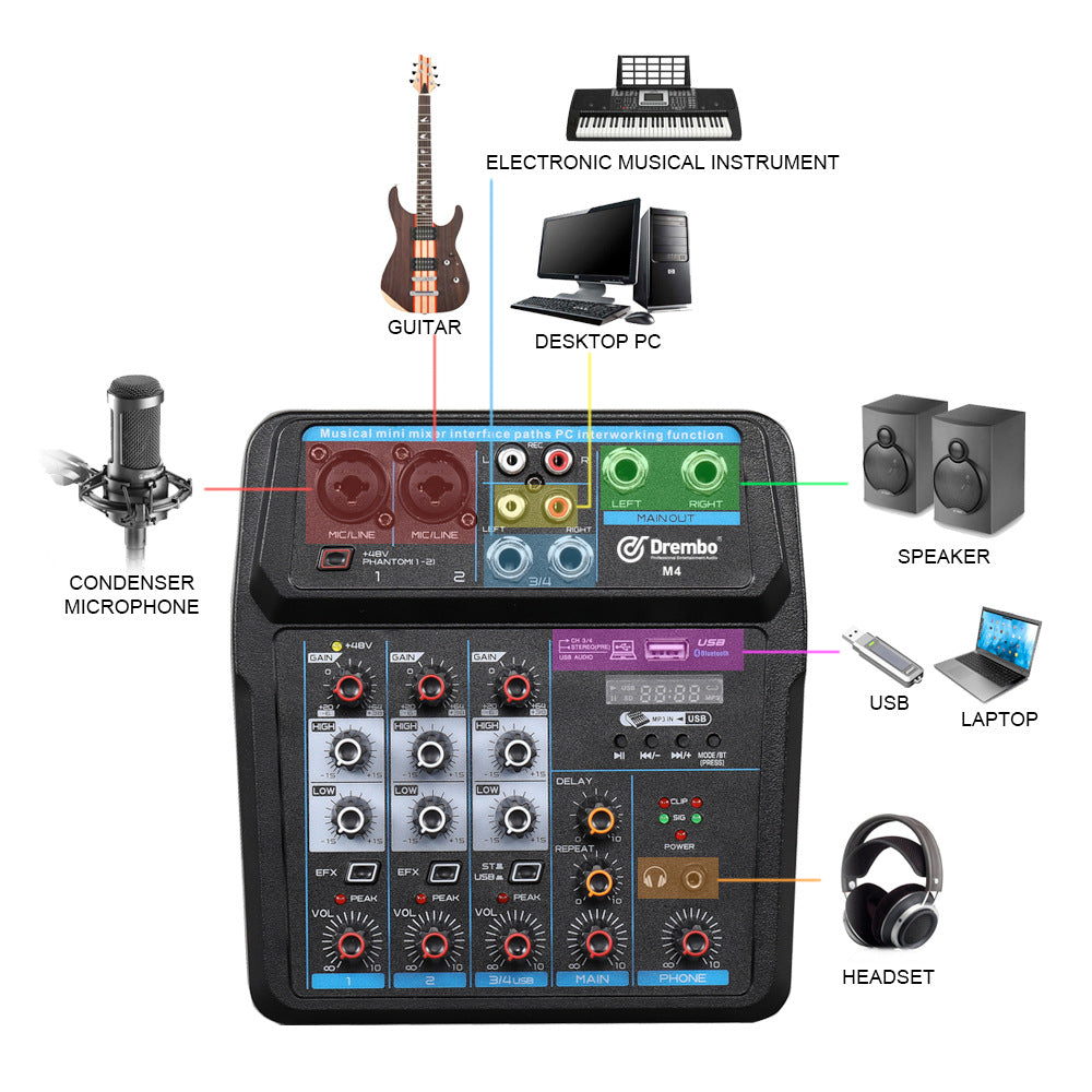 Mixeur audio live K chanson enregistrement musique petit mélangeur