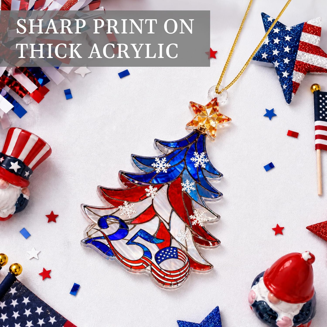 250 Anniversaire USA Ornement 2D Acrylique Amérique Marchandise Noël En Juillet Décorations