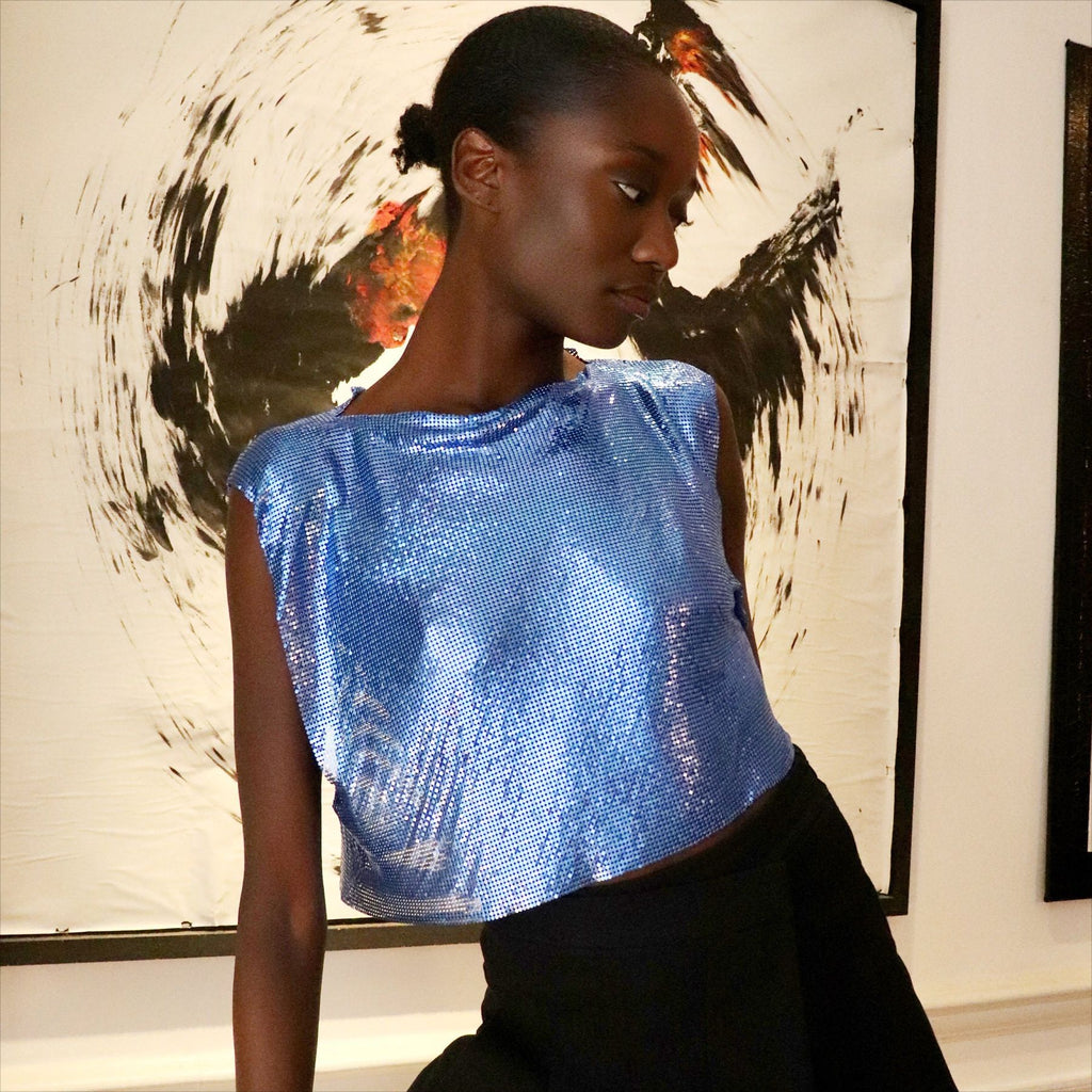 Les paillettes en métal pour femmes Top Veste de style doux et épicé