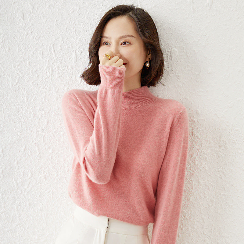 Patchwork à manches longues Sweater Femmes Core-Spun Fil tricoté Top Loose-Fit Fondage tricoté Top