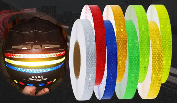 Couleur solide cristal couleur treillis moto nuit avertissement bande réfléchissante