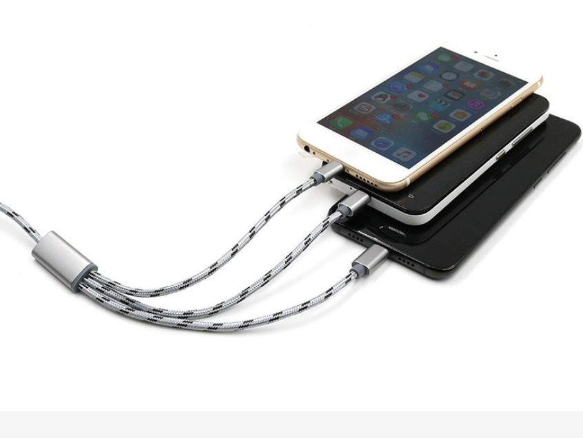 Câble de données 3-en-un Câble USB Téléphone mobile court TYPE-C Charge universelle 3-en-un