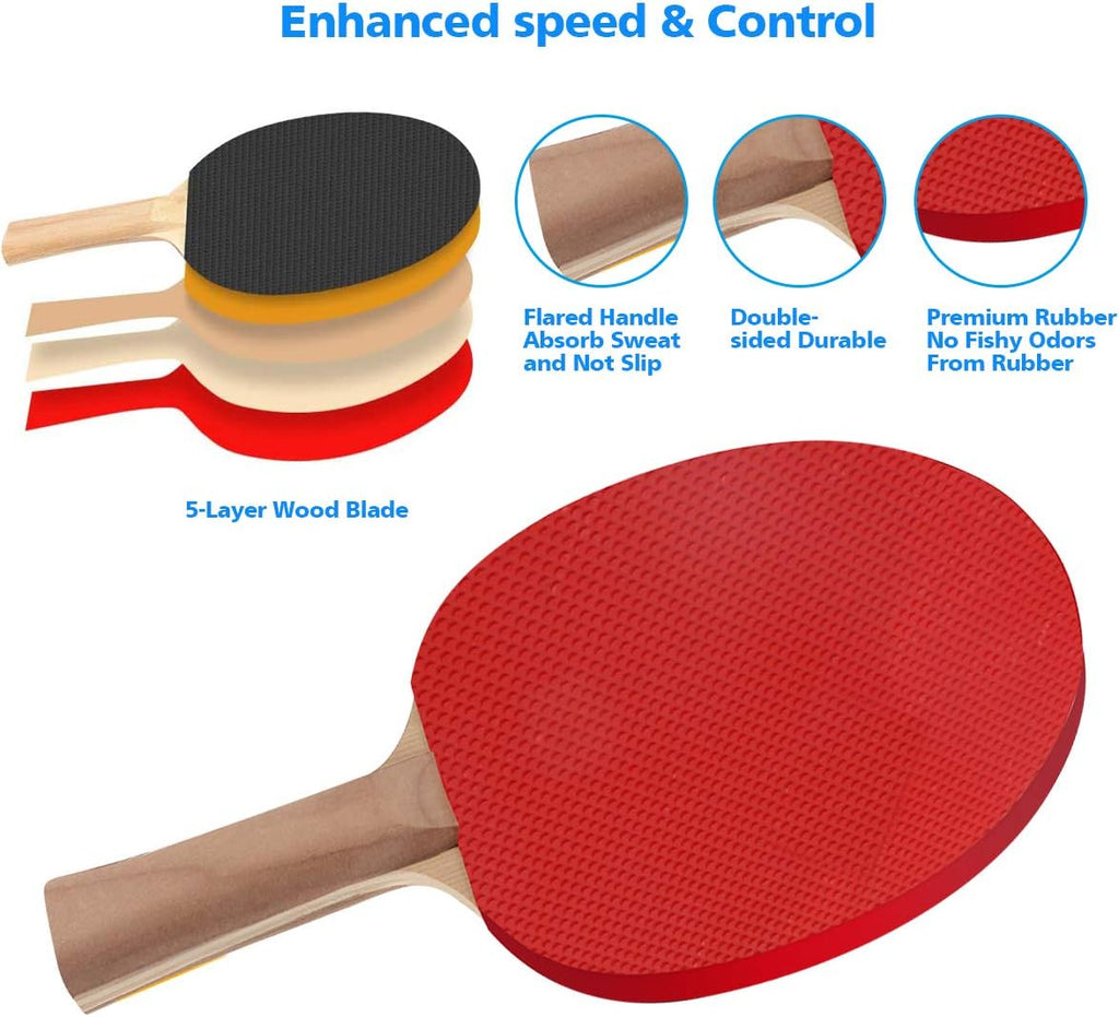 Kit de tennis de table Ball filet rétractable avec 2 paddles avec 3 boules