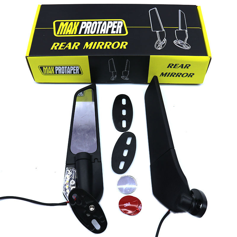 Spoiler Rearview Mirror Running Rearview Mirror Motorcycle Reflector with Light