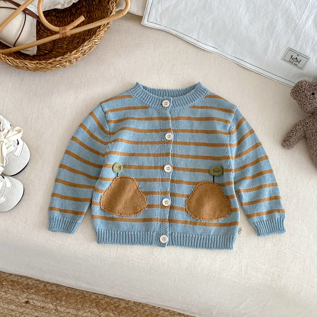 Chandail rayé pour enfants Cardigan à la mode