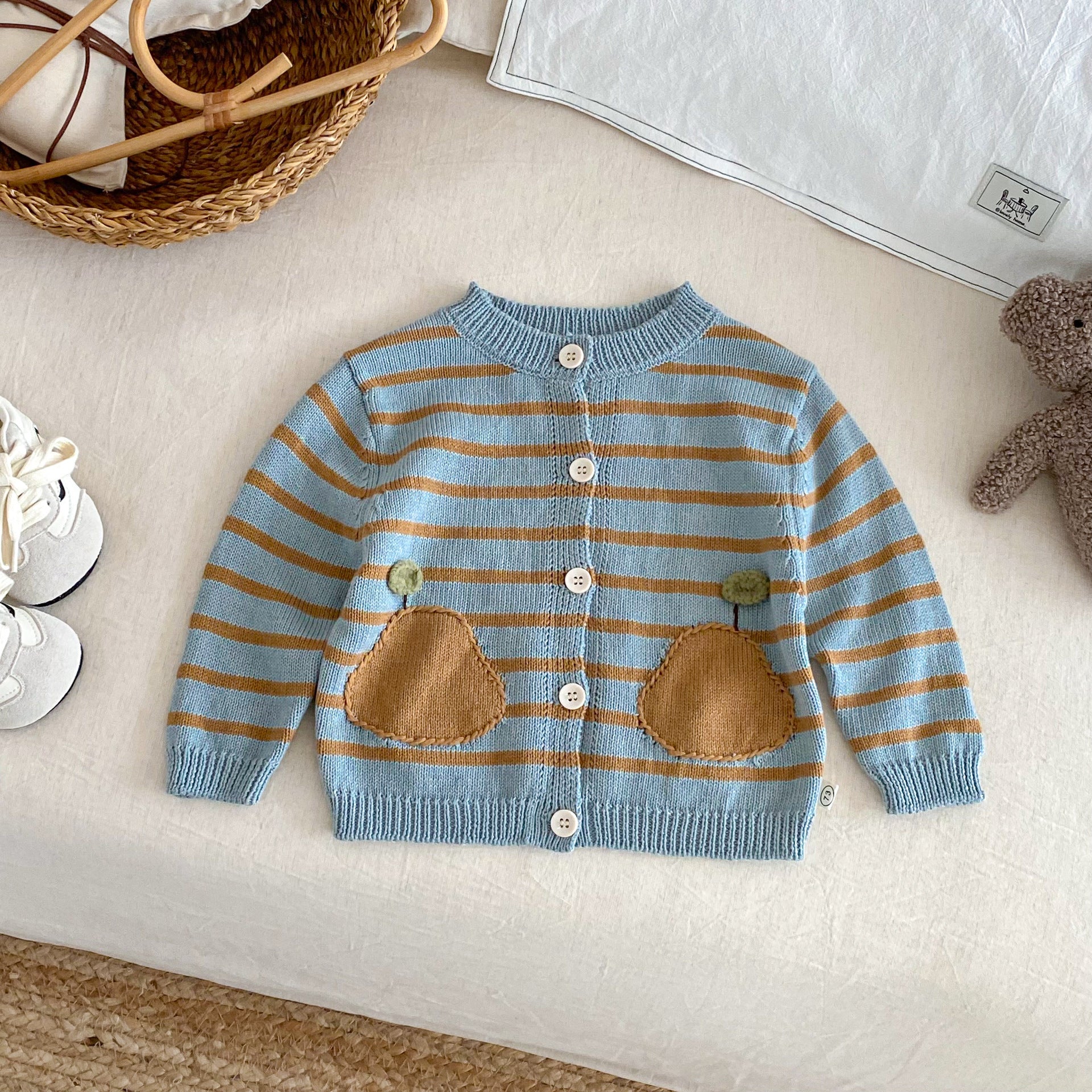 Chandail rayé pour enfants Cardigan à la mode
