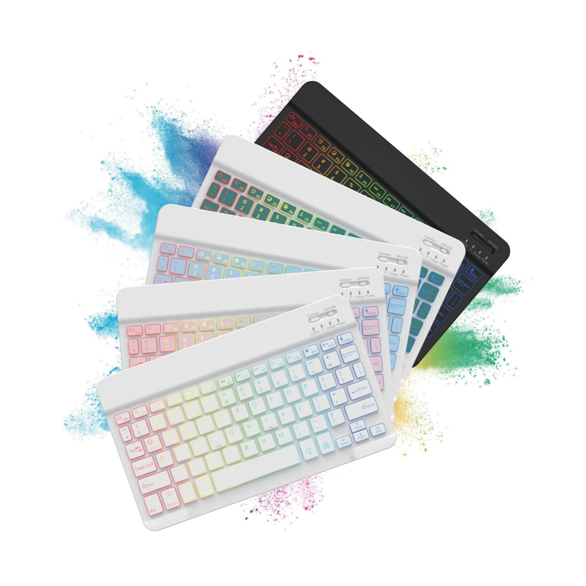 10-inch Backlit Bluetooth Keyboard Tablet Colorful Light