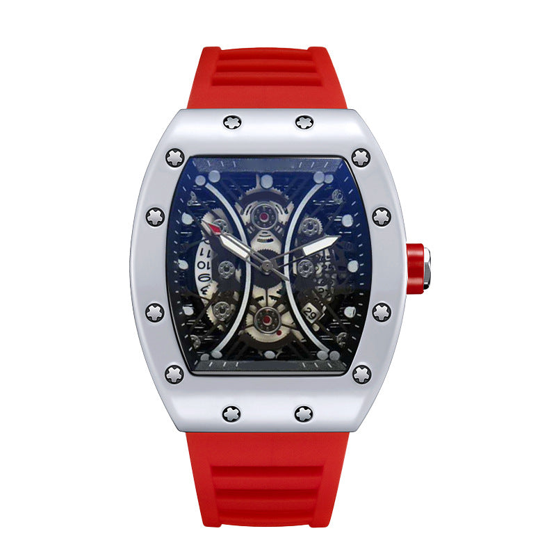 Automatique Quartz Hollow Luminous Waterproof Hommes en forme de barils