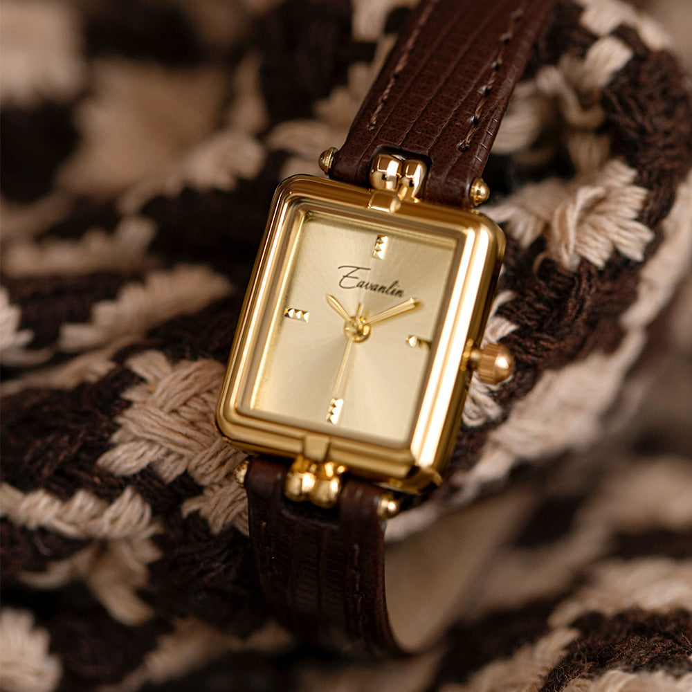 Rétro Femmes Special Interest Light Luxury Small Square Watch