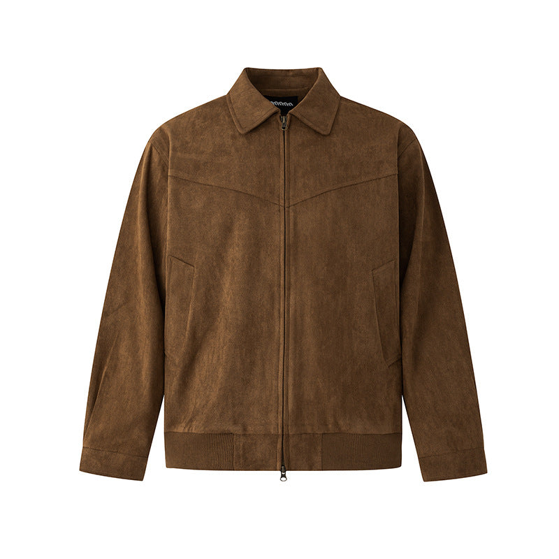 Veste en cuir court style rétro pour hommes