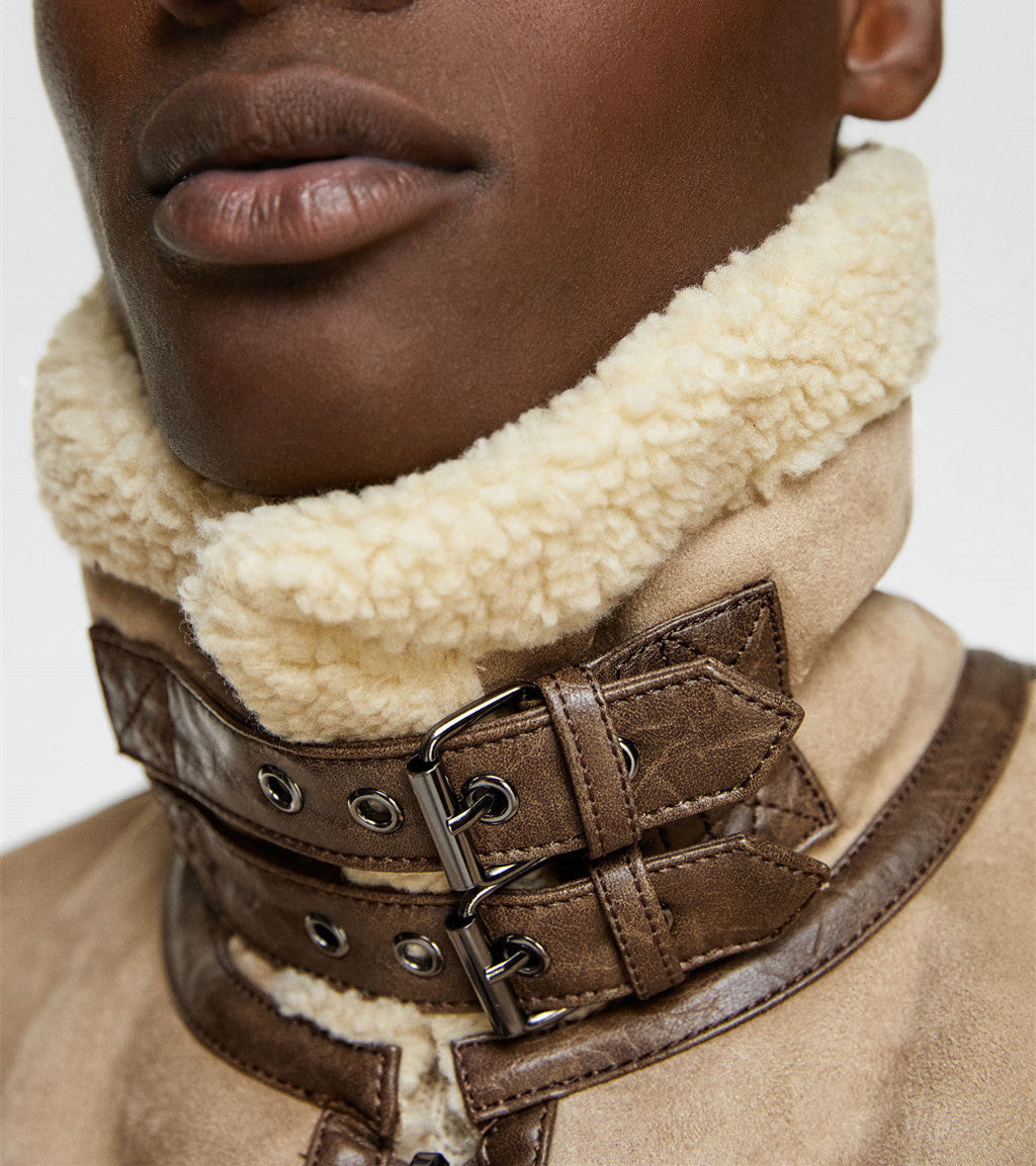 Veste en tissu Lapel Suede pour homme