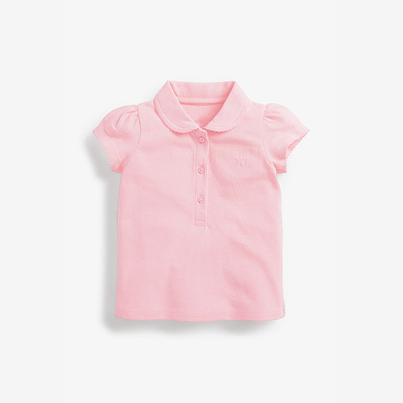 Les enfants d'été Top avec lapel collier pur coton enfants T-shirt