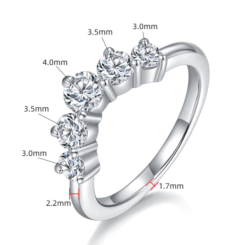 925 Anneau de Moissanite en Argent Sterling pour femmes