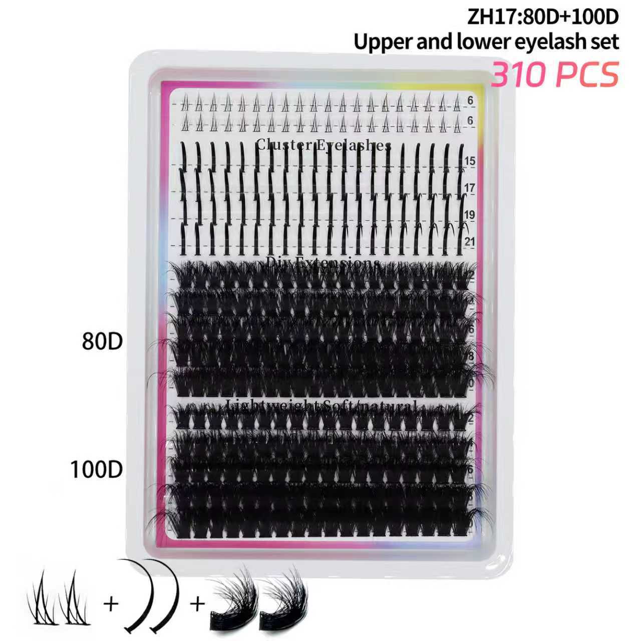 Faux cils segmentés de style féodal et mal emballés