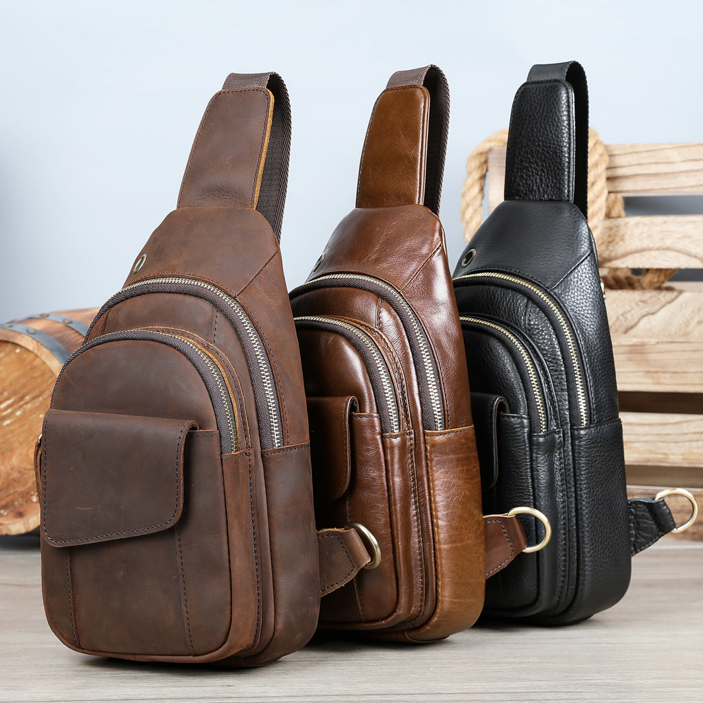 Sac transversal vintage de grande capacité pour hommes