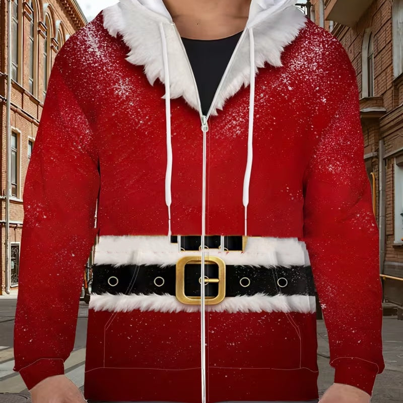 Veste à capuche à capuche à imprimé numérique 3D