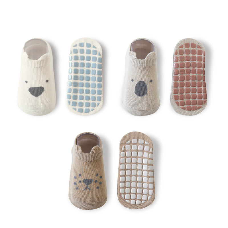 Bébé Coton Non-dérapant Refroidissement intérieur Apprendre à marcher Chaussettes de bateau courtes